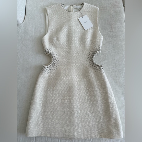 A.L.C. Cream Mini Dress with Silver Accents - Picture 4 of 16